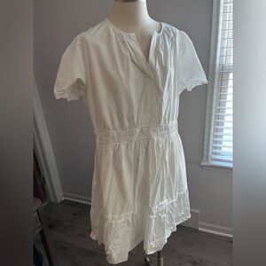 Cute White Short Sleeve XXL Dress👗